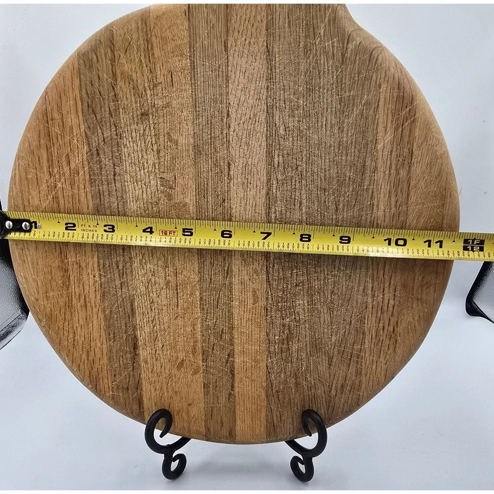Vintage Handmade Swan Wooden‎ Cutting Board Round Rustic Farmhouse Serving Tray